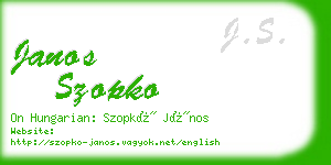 janos szopko business card